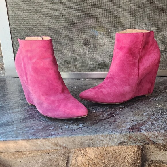 Cole Haan Winery Suede Wedge Verdi Bootie Size 8B - Picture 5 of 16